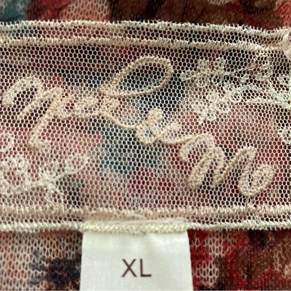 Nick And Mo Floral Shirt Dress Belted 3/4 Sleeve With Pockets Fall Colors XL - Picture 10 of 15